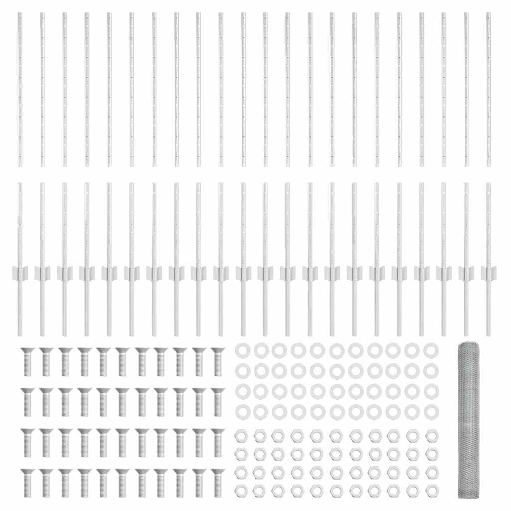 vidaXL Στυλοί Φράχτη 22 τεμ U-Channel 100 εκ Γαλβανισμένος Χάλυβας