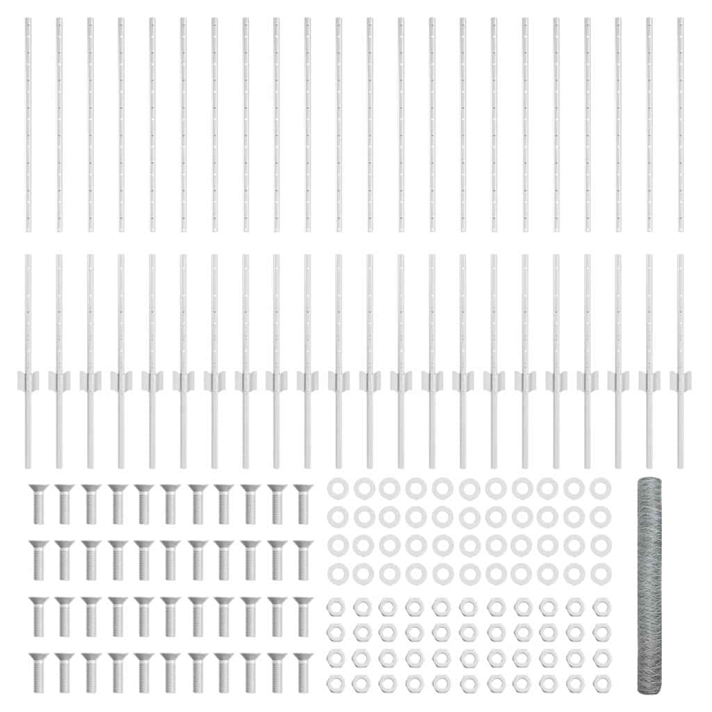 vidaXL Στυλοβάτες Φράχτη 22 τεμ U-Channel 120 εκ Γαλβανισμένος Χάλυβας