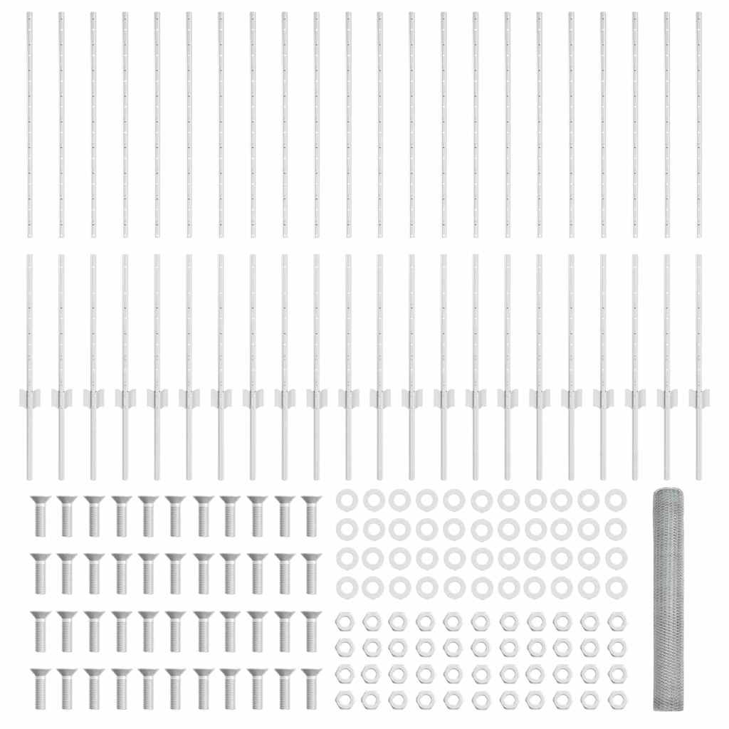 vidaXL Στήλες Φράχτη 22 τεμ U-Channel 120 εκ Γαλβανισμένο Ατσάλι
