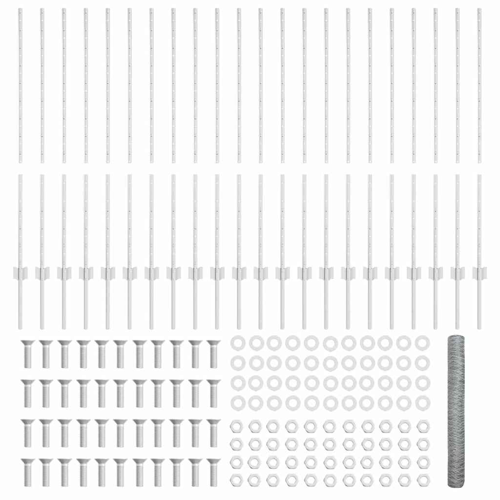 Πόλοι Φράκτη vidaXL 22 τεμ U-Channel 120 εκ Γαλβανισμένος Χάλυβας