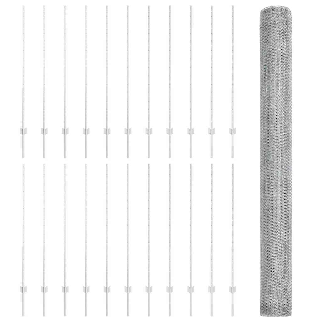 Φράχτες vidaXL 22 τμχ U-Channel 140 εκ Γαλβανισμένος Χάλυβας