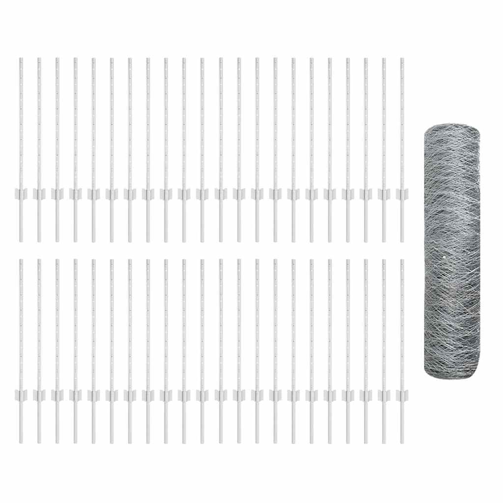 Πόδι Φράχτη vidaXL 11 τεμ U-Channel 80 εκ Γαλβανισμένος Χάλυβας