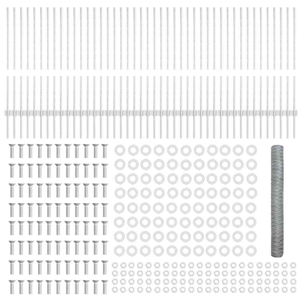 vidaXL Πόλοι Φράχτη 22 τμχ U-Channel 100 εκ. Γαλβανισμένος Χάλυβας