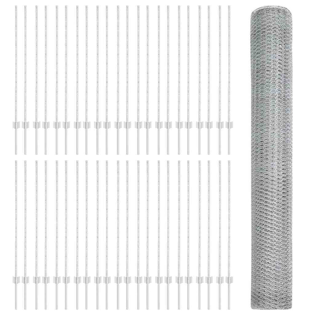 vidaXL Κολώνες Φράχτη 22 τεμ U-Channel 120 εκ Γαλβανισμένος Χάλυβας