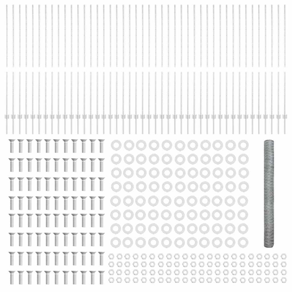 vidaXL Πόρτες Φράχτη 22 τμχ U-Channel 150 εκ Γαλβανισμένο Ατσάλι