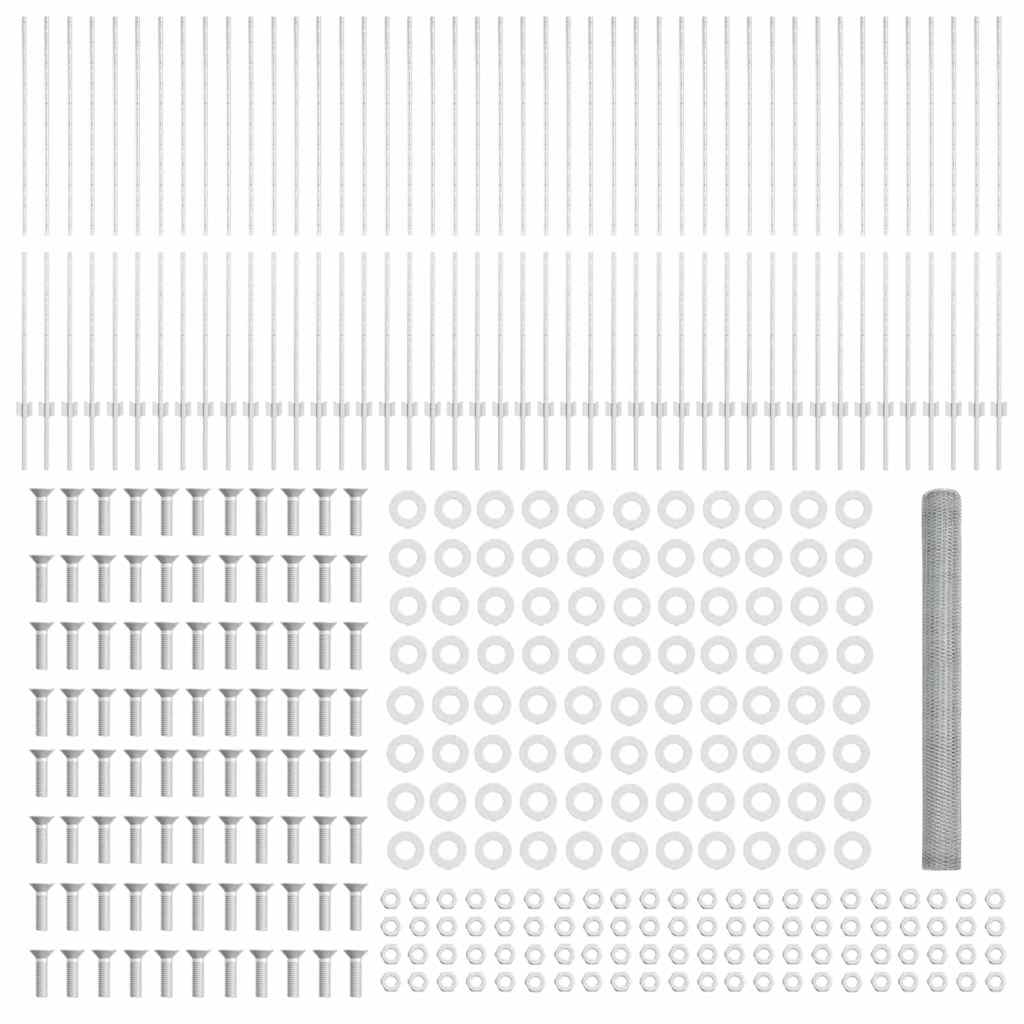 vidaXL Στοιχεία Περιφράξεων 22 τεμάχια U-Channel 160 cm Γαλβανισμένος Χάλυβας