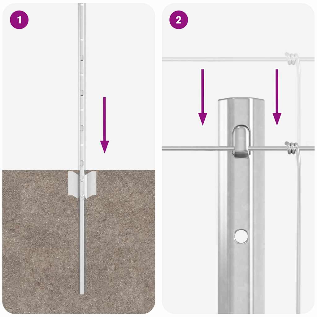 Ακροφύσια Φράχτη vidaXL 11 τμχ U-Channel 80 εκ Γαλβανισμένος Χάλυβας