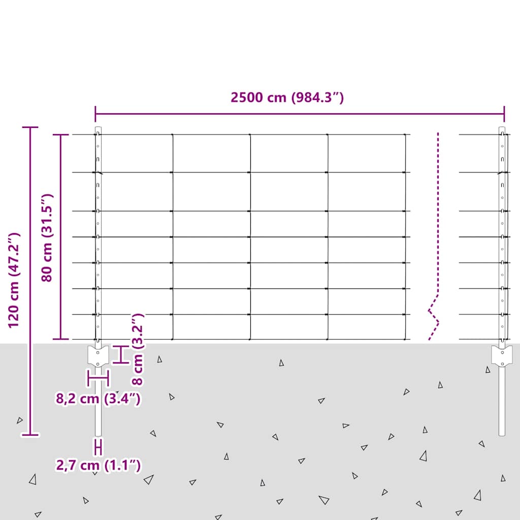 vidaXL Στηρίγματα Φράξεων 11 τεμάχια U-Channel 80 εκ. Γαλβανισμένο Ατσάλι