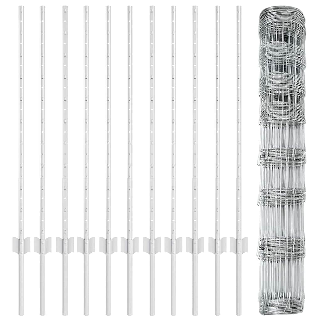 vidaXL Στηλοί Φράκτη 22 τεμ U-Channel 100 εκ Γαλβανισμένο Ατσάλι