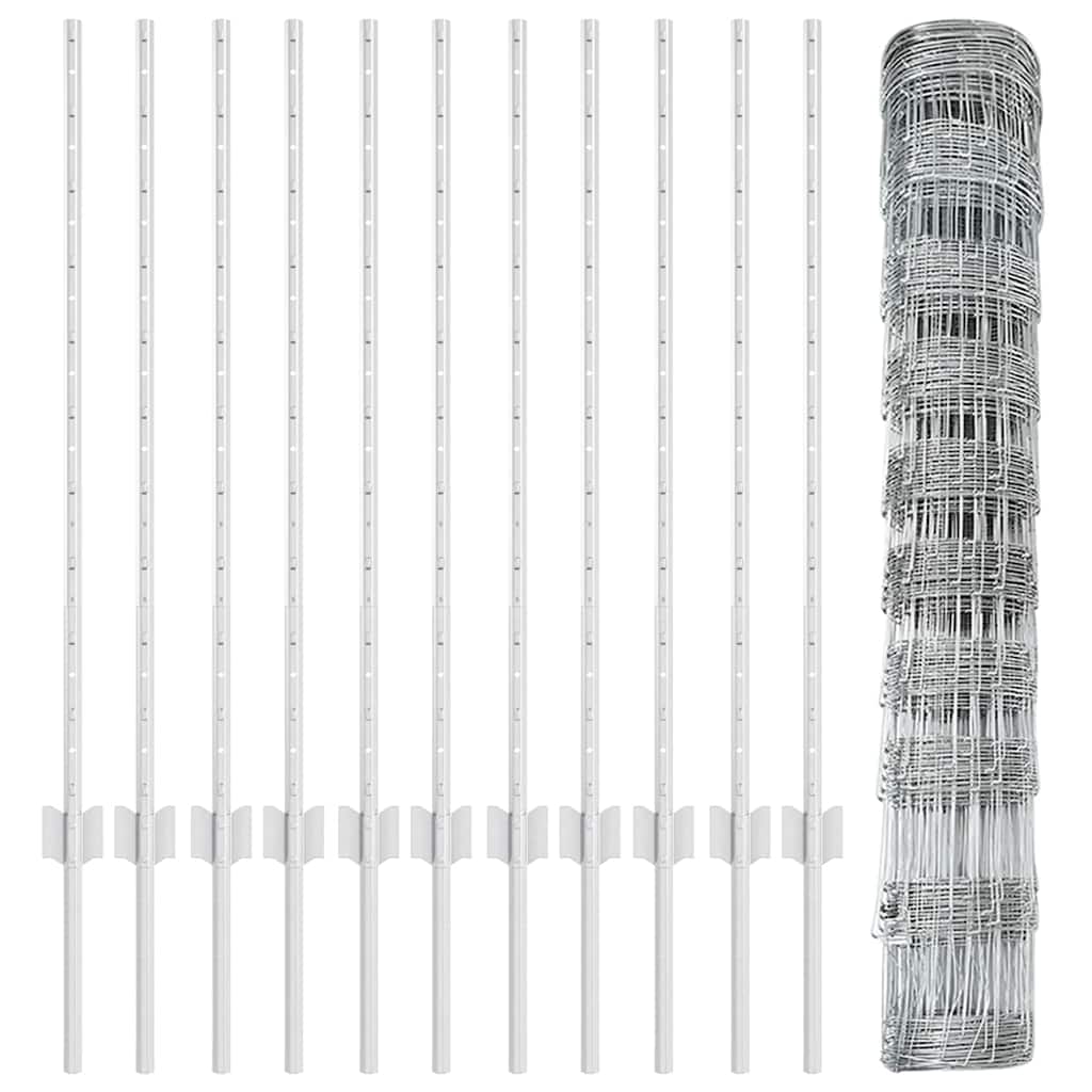 vidaXL Στήλες Φράχτη 22 τεμ U-Channel 100 εκ Γαλβανισμένο Χάλυβα