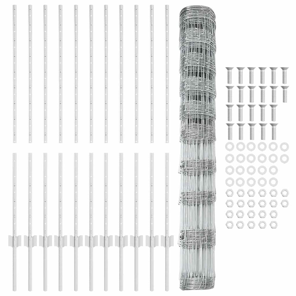 vidaXL Στηρίγματα Φράχτη 22 τεμ U-Channel 120 εκ Γαλβανισμένος Χάλυβας