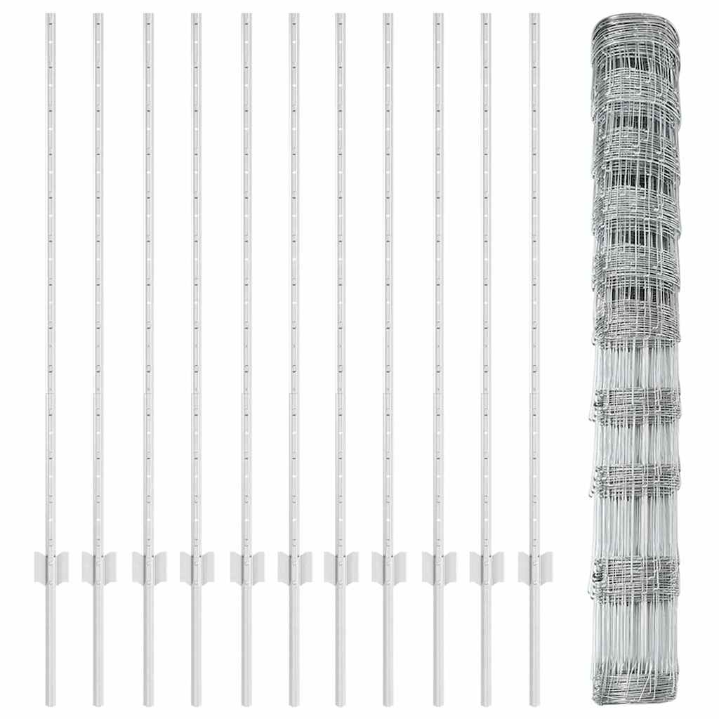 vidaXL Στηρίγματα Φράχτη 22 τεμ U-Channel 120 εκ Γαλβανισμένος Χάλυβας