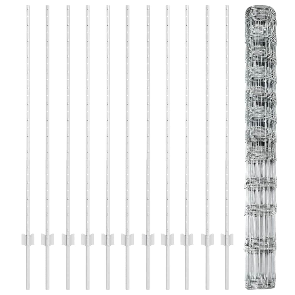 Πόλοι Φράχτη vidaXL 22 τεμάχια U-Channel 140 εκ. Γαλβανισμένο Ατσάλι