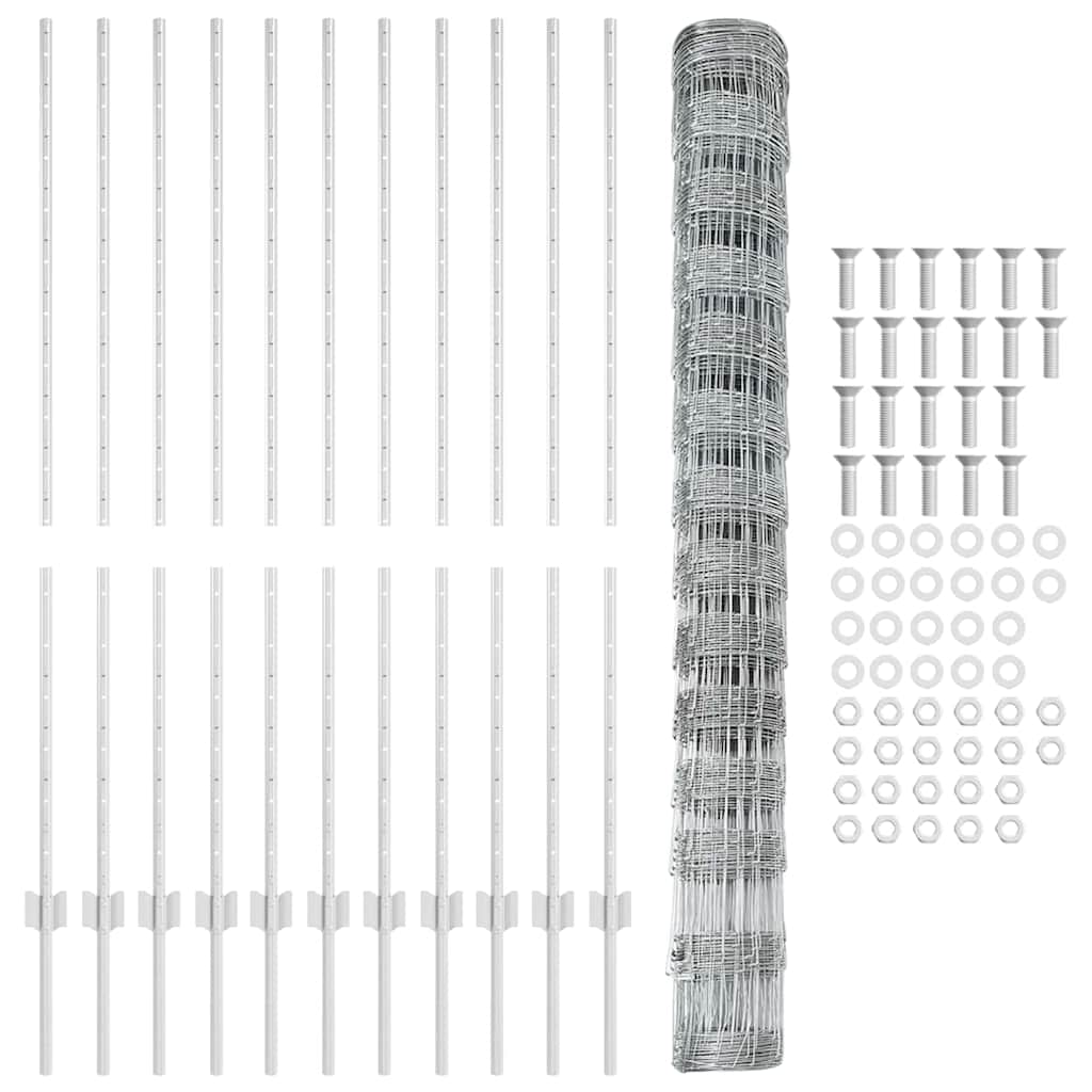 vidaXL Σημεία Φράκτη 22 τμχ U-Channel 140 εκ Γαλβανισμένος χάλυβας
