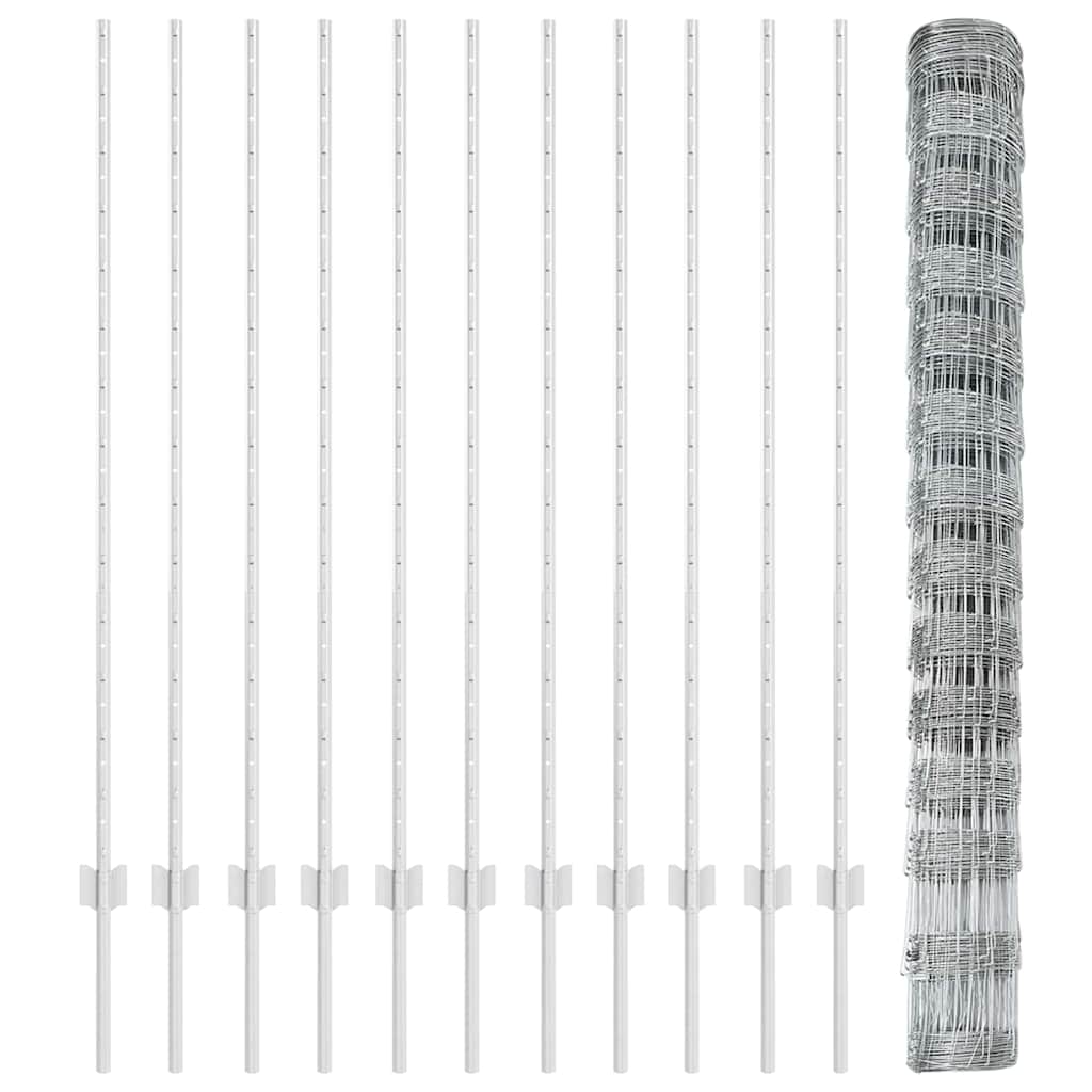 vidaXL Σημεία Φράκτη 22 τμχ U-Channel 140 εκ Γαλβανισμένος χάλυβας