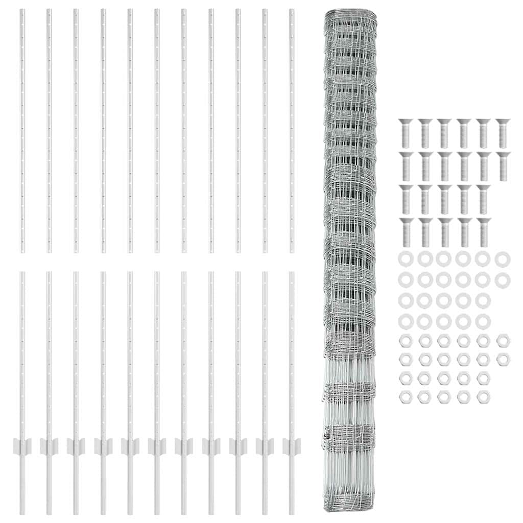 Πόλοι Περίφραξης vidaXL 22 τεμ U-Channel 150 cm Γαλβανισμένος Χάλυβας