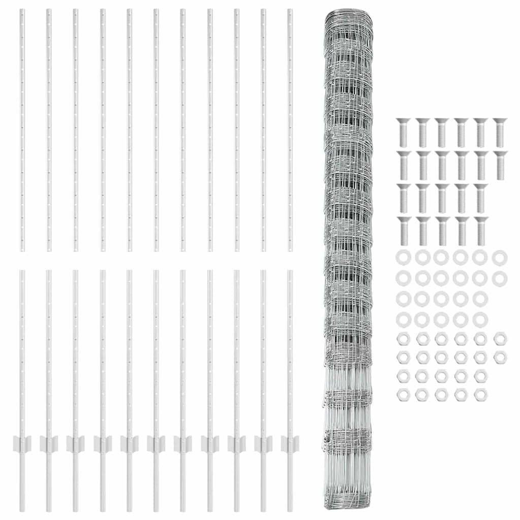 vidaXL Σημεία Φράχτη 22 τεμ U-Channel 160 εκ Γαλβανισμένος Χάλυβας