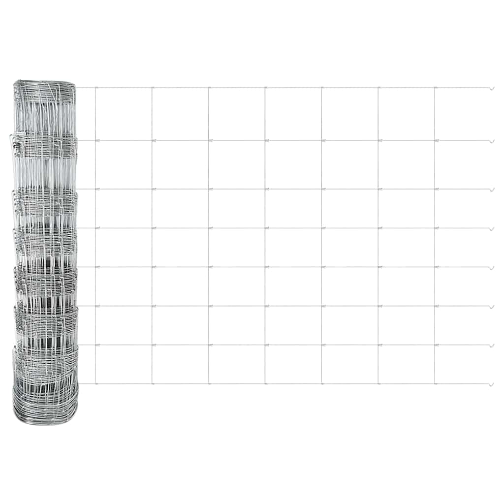 vidaXL Φράχτης με Στήλες. Ασημί 0.8 x 50 μ Ατσάλι