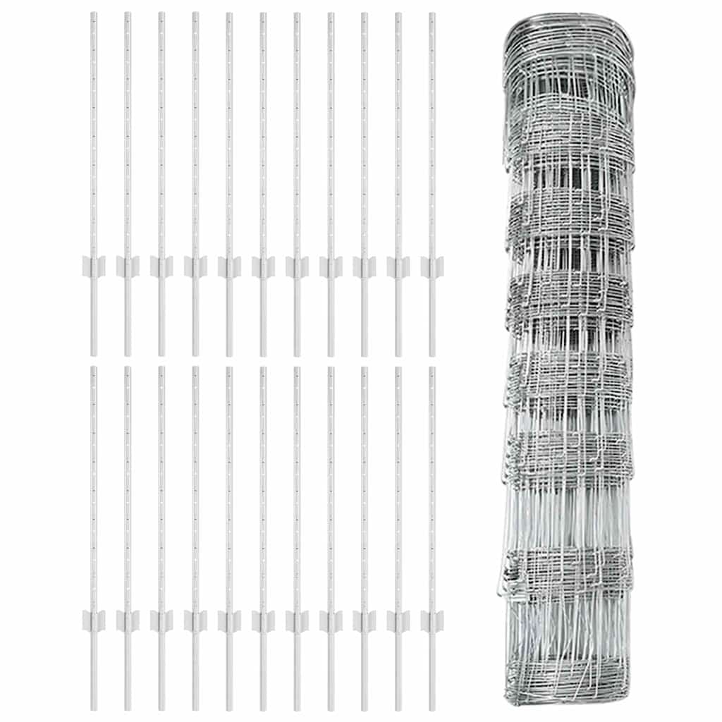 vidaXL Στηρίγματα Φραχτών 11 τεμ U-Channel 80 εκ Γαλβανισμένο Ατσάλι