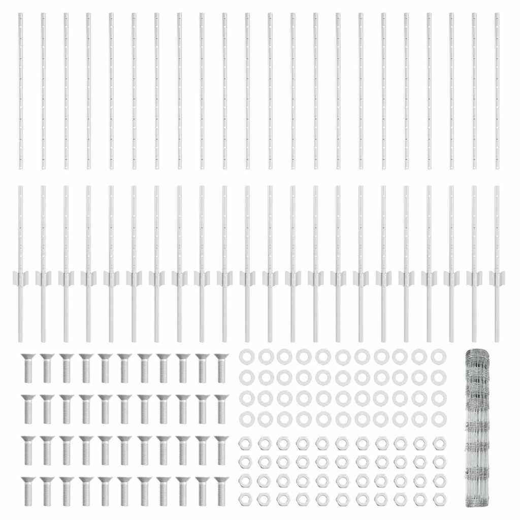 Πόλο Περίφραξης vidaXL 22 τμχ U-Channel 100 εκ Γαλβανισμένο Ατσάλι