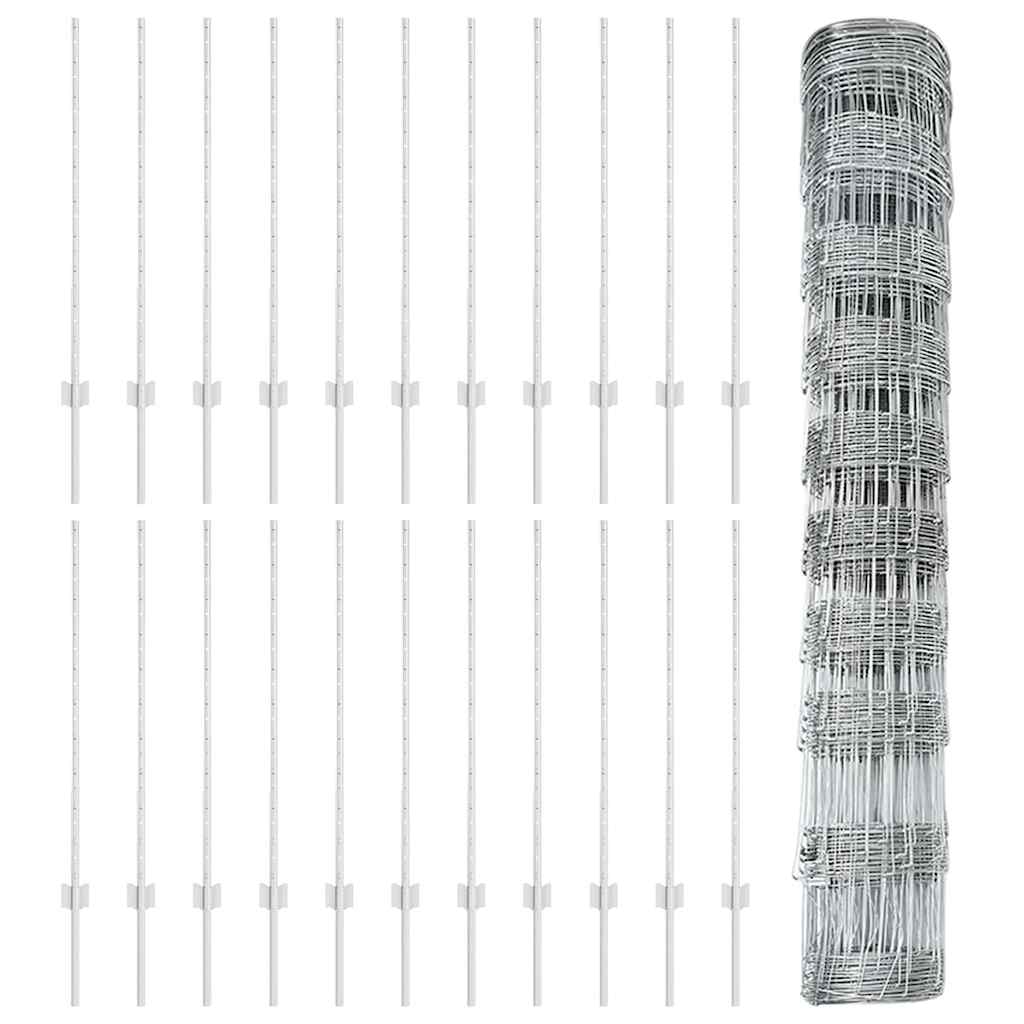 vidaXL Στηλοί Φράχτη 22 τεμ U-Channel 100 εκ Γαλβανισμένο Ατσάλι