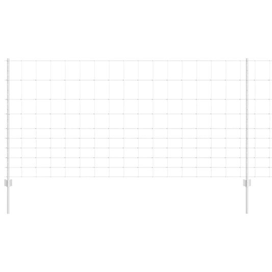 vidaXL Εξωτερική άγρια περίφραξη με στήλες 50 x 1,2 m Ασημί Δίχτυ