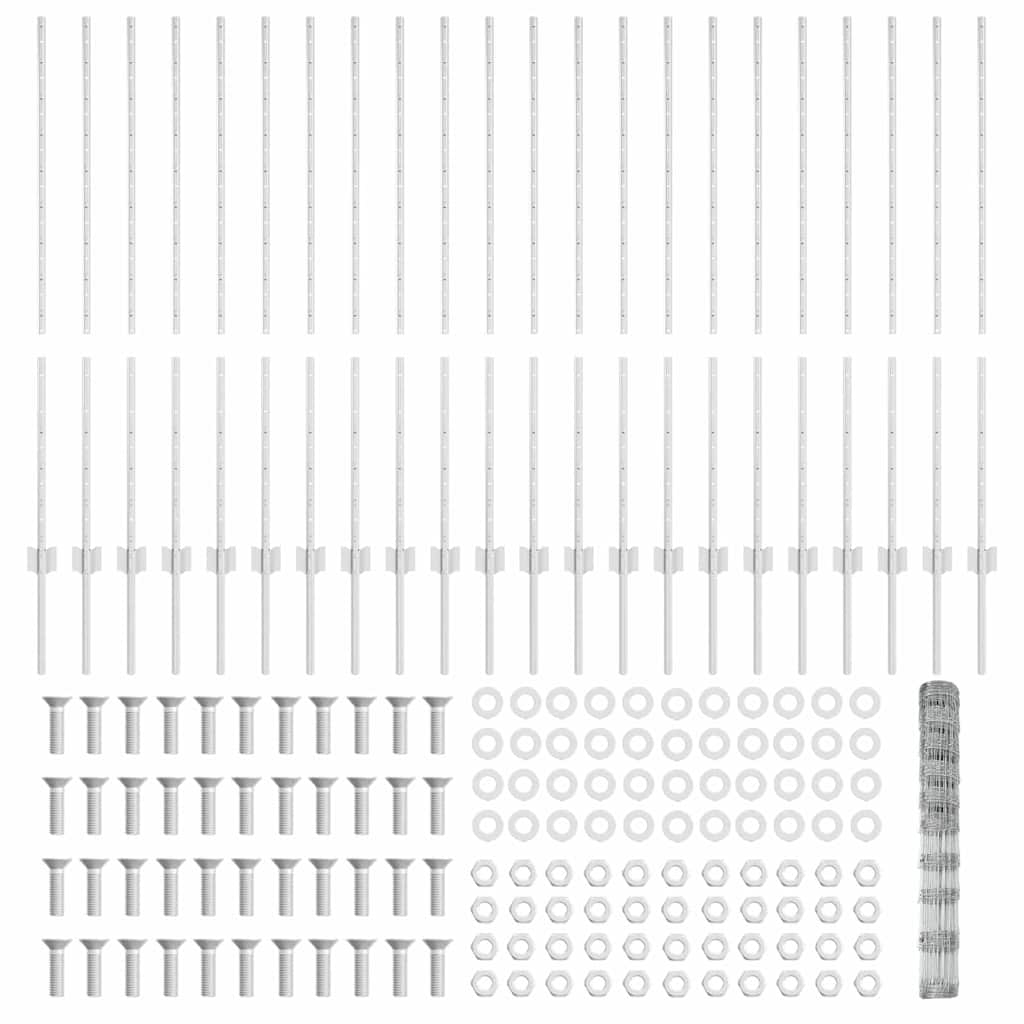vidaXL Πόδια Φράχτη 22 τμχ U-Channel 120 εκ. Γαλβανισμένος Χάλυβας