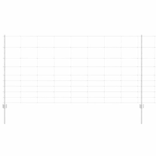 vidaXL Εξωτερική άγρια περίφραξη με στήλες 50 x 1,2 m Ασημί Δίχτυ