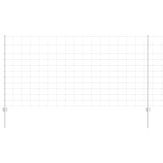 vidaXL Εξωτερική άγρια περίφραξη με στήλες 50 x 1,2 m Ασημί Δίχτυ
