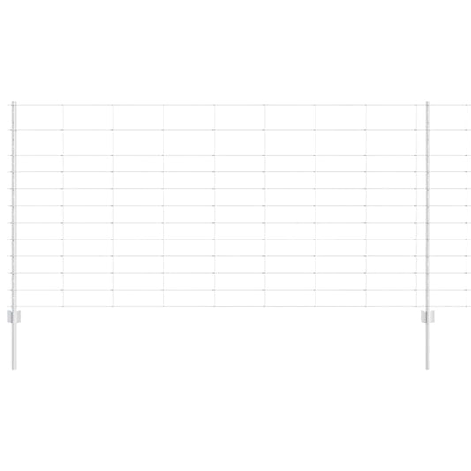 vidaXL Εξωτερική άγρια περίφραξη με στήλες 50 x 1,2 m Ασημί Δίχτυ