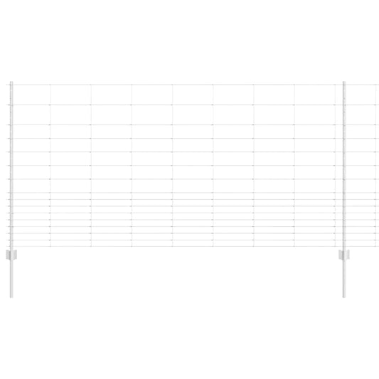 vidaXL Εξωτερική άγρια περίφραξη με στήλες 50 x 1,2 m Ασημί Δίχτυ