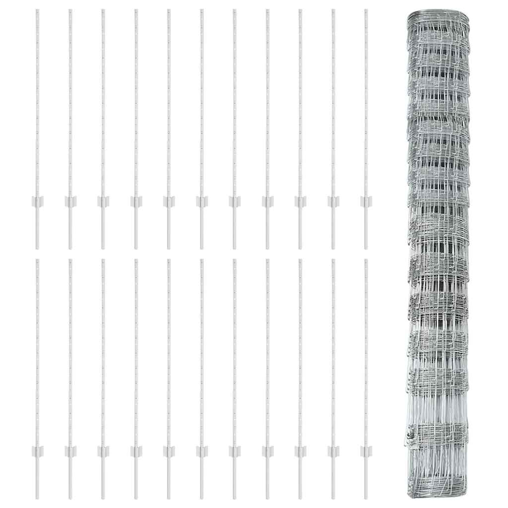 vidaXL Στηρίγματα Φράκτη 22 τμχ U-Channel 120 εκ. Γαλβανισμένος Χάλυβας