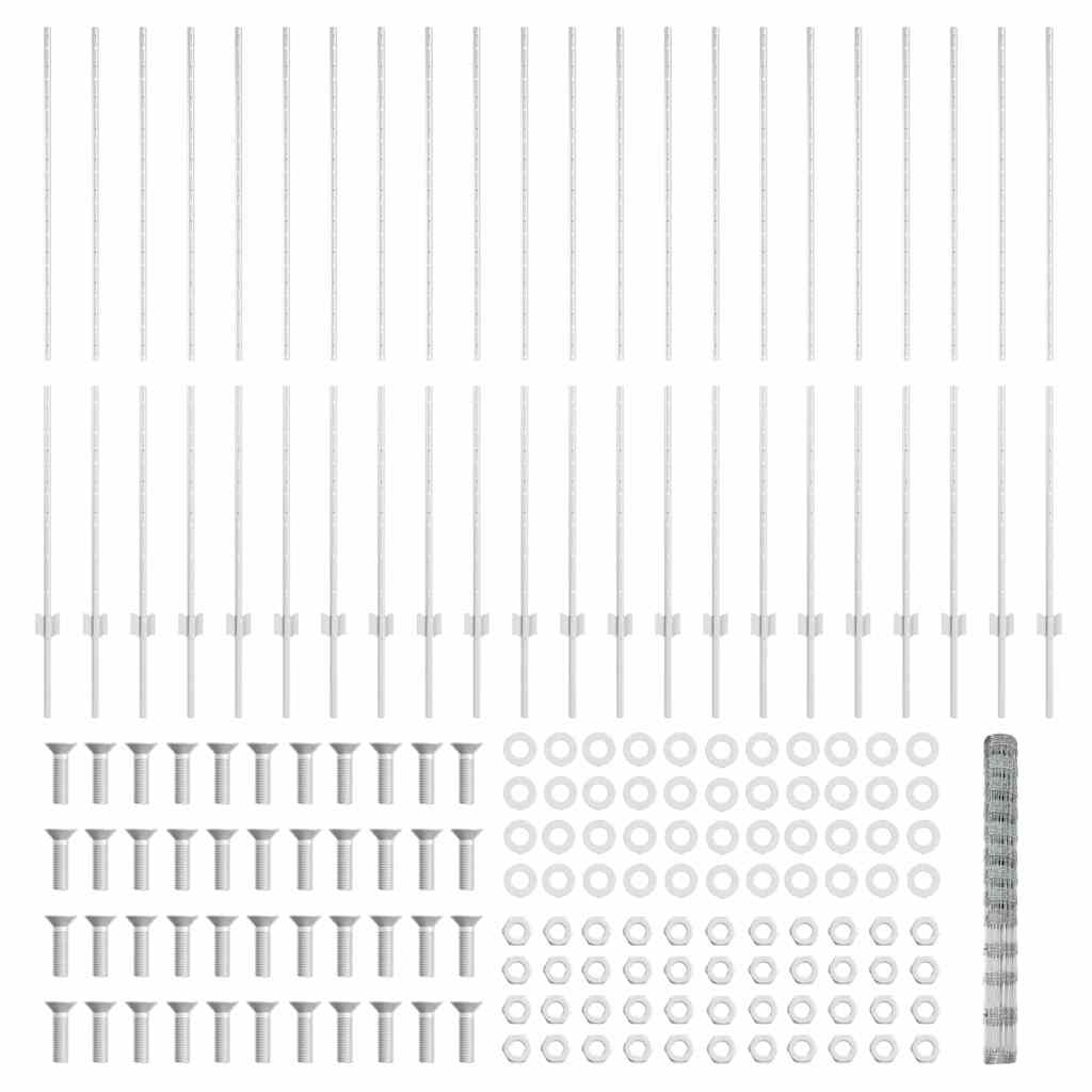 vidaXL Πόδια Φράχτη 22 τεμ U-Channel 150 εκ Γαλβανισμένος Χάλυβας