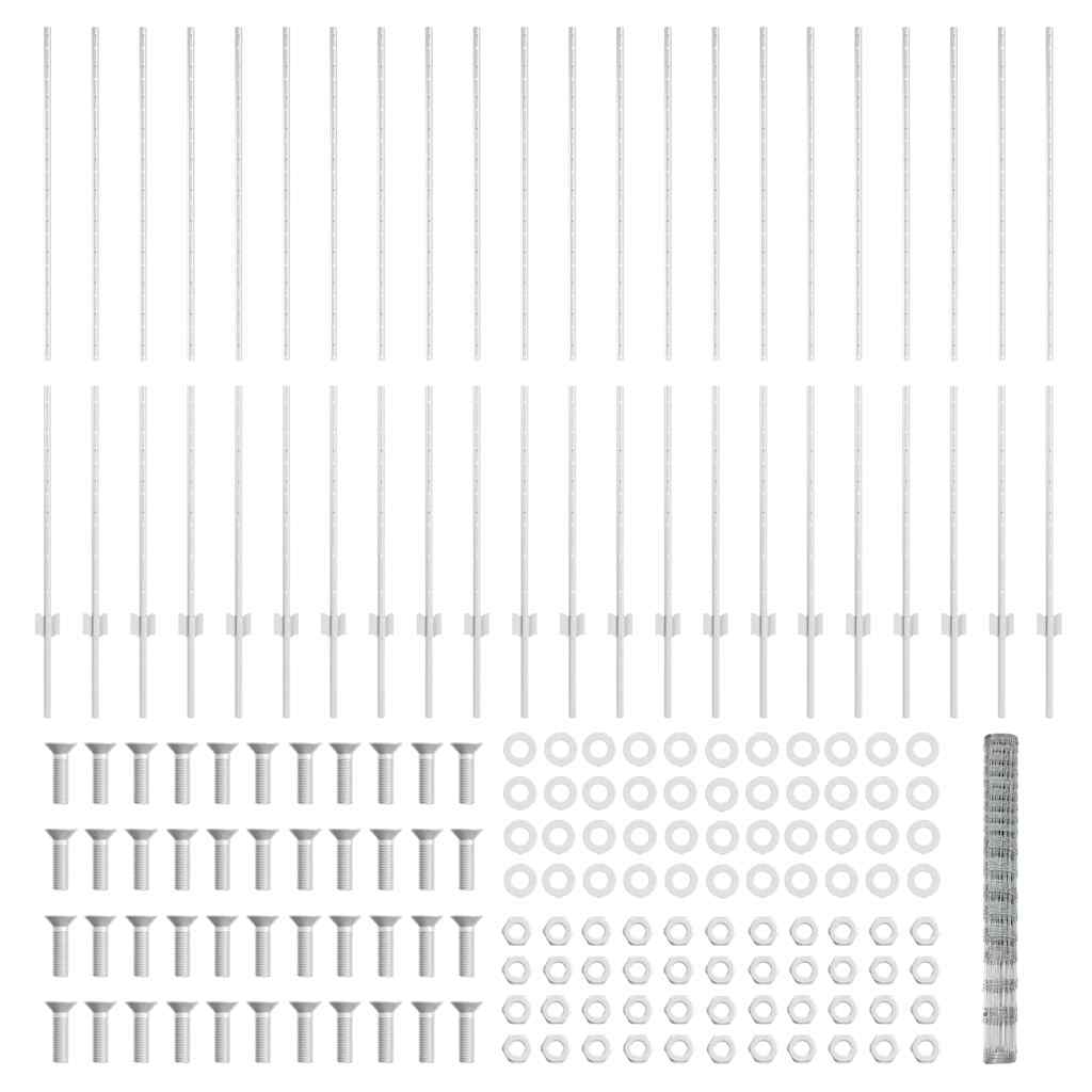 vidaXL Στήλοι Φράχτη 22 τεμάχια U-Channel 150 εκ. Γαλβανισμένο Ατσάλι