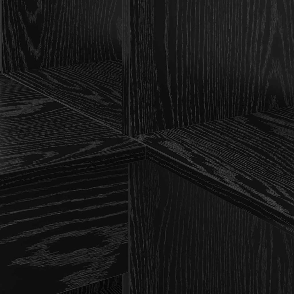 vidaXL Γωνιακό γραφείο με ράφι Μαύρη δρυς 101.5 x 149.5 x 149.5 εκ.