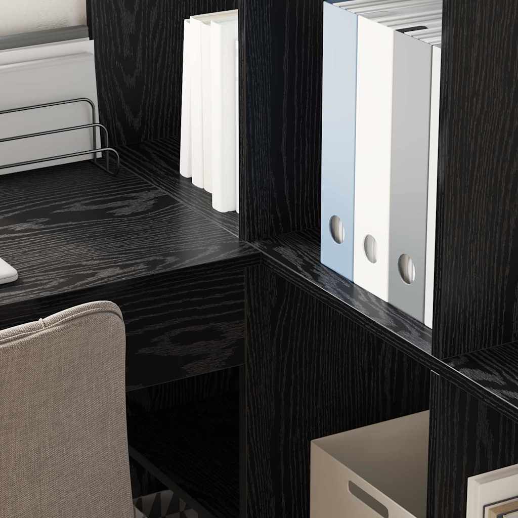 vidaXL Γωνιακό γραφείο με ράφι Μαύρη δρυς 101.5 x 149.5 x 149.5 εκ.