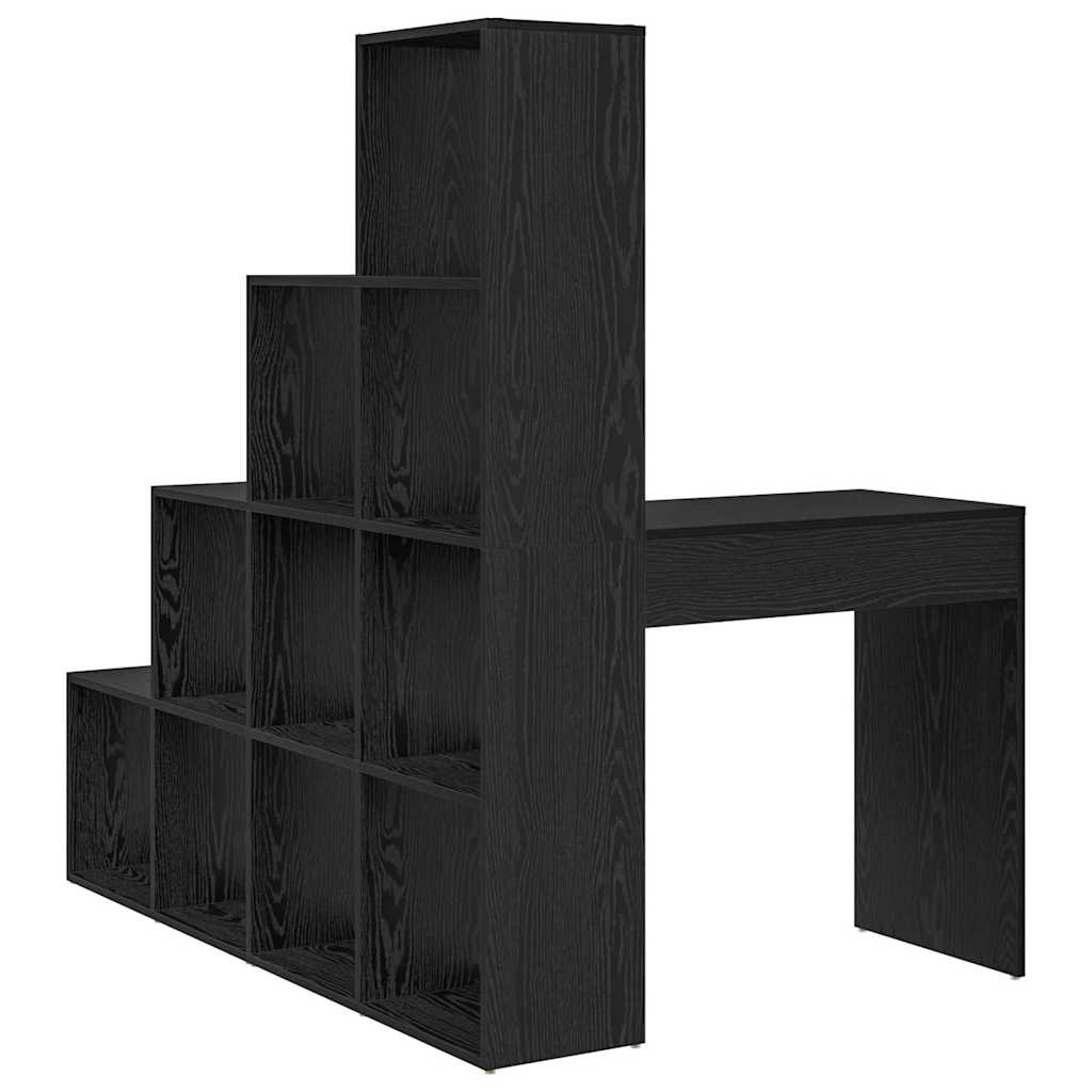 vidaXL Γωνιακό γραφείο με ράφι Μαύρη δρυς 101.5 x 149.5 x 149.5 εκ.