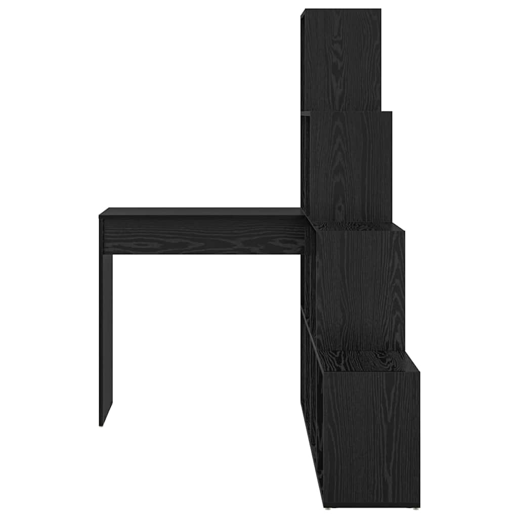 vidaXL Γωνιακό γραφείο με ράφι Μαύρη δρυς 101.5 x 149.5 x 149.5 εκ.
