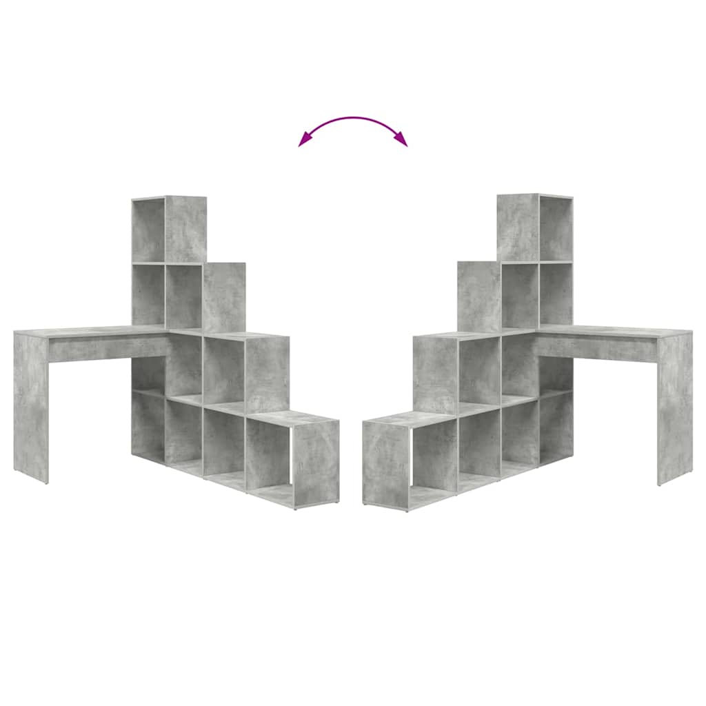 vidaXL Γωνιακό γραφείο Σκυρόδεμα Γκρι 101,5 x 149,5 x 149,5 εκ.