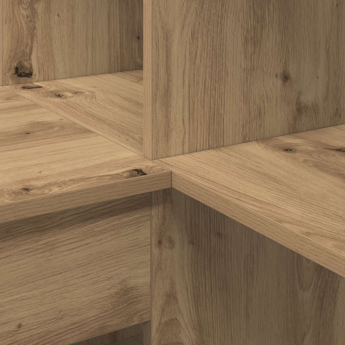 vidaXL Γωνιακό γραφείο με ράφι artisan δρυς 101.5 x 149.5 x 149.5 εκ.