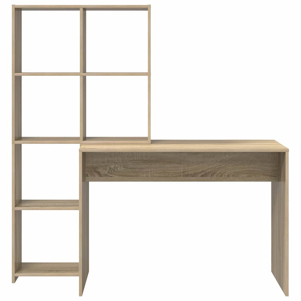 vidaXL Γραφείο Sonoma Δρυς 138.5 x 55 x 143 εκ Επεξεργασμένο ξύλο