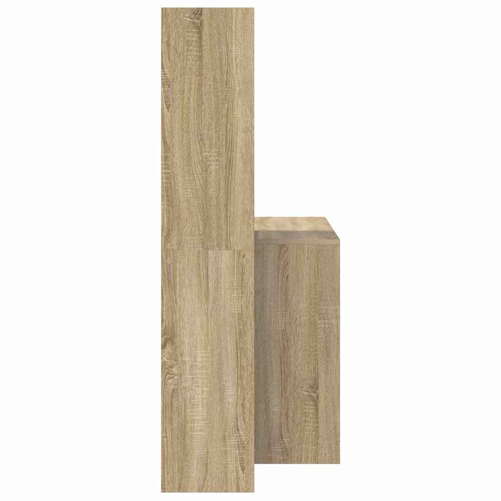 vidaXL Γραφείο Sonoma Δρυς 138.5 x 55 x 143 εκ Επεξεργασμένο ξύλο