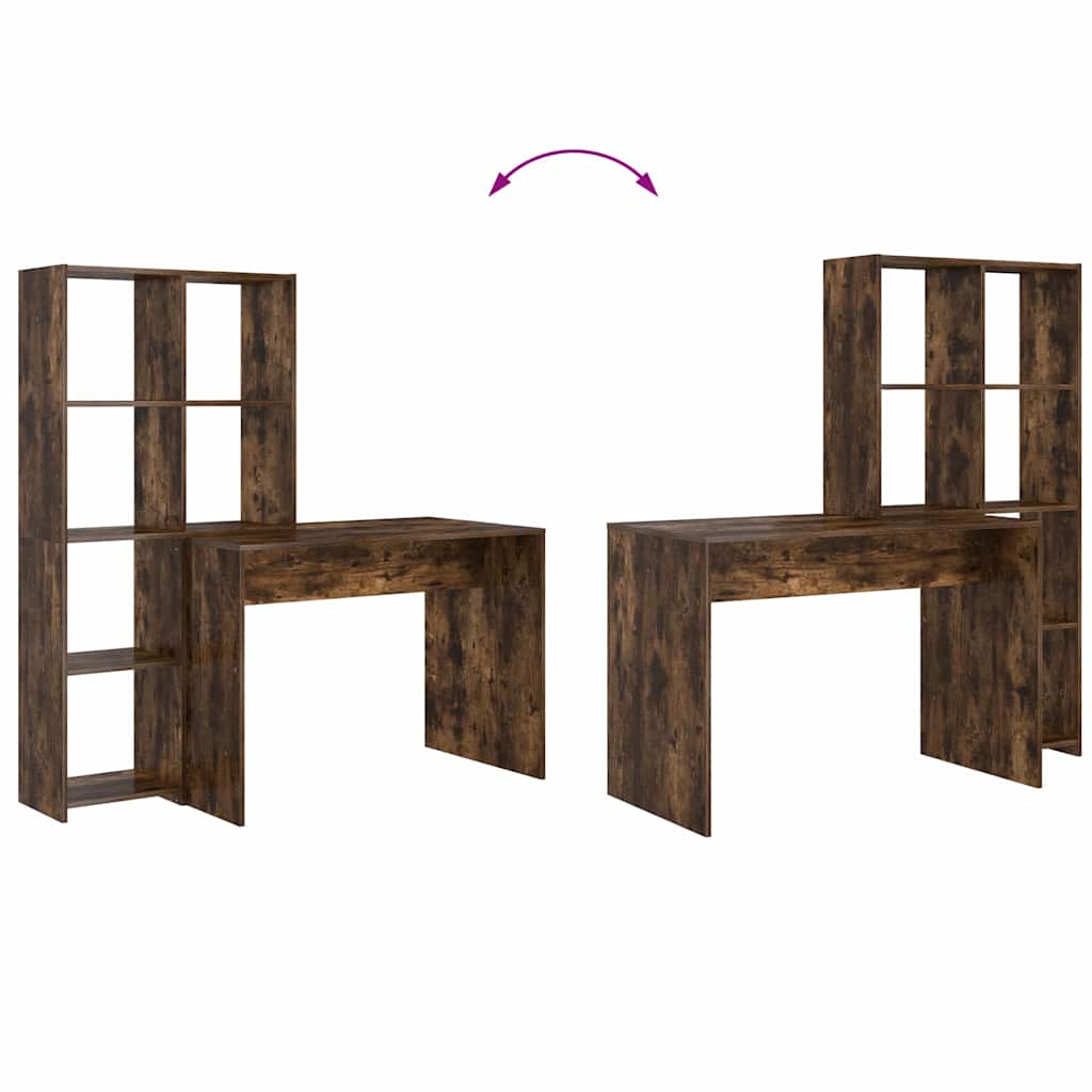 vidaXL Γραφείο Καπνιστή δρυς 138.5 x 55 x 143 εκ Επεξεργασμένο ξύλο