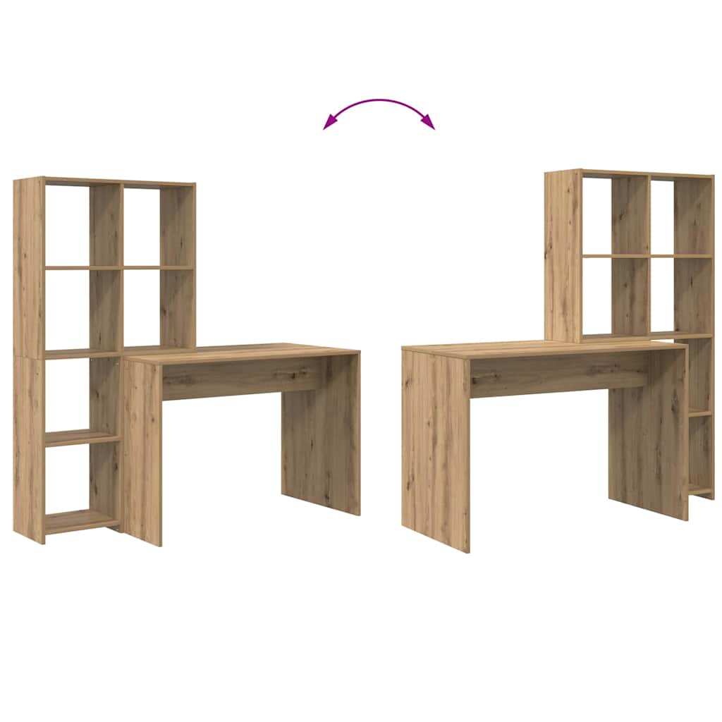 vidaXL Γραφείο artisan δρυς 138.5 x 55 x 143 εκ Επεξεργασμένο ξύλο