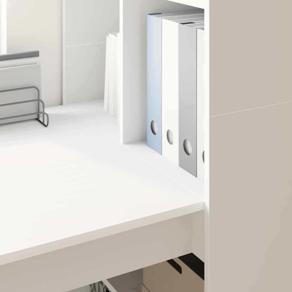 vidaXL Γραφείο με ράφι Λευκό 122 x 67 x 145 εκ. Επεξεργασμένο ξύλο