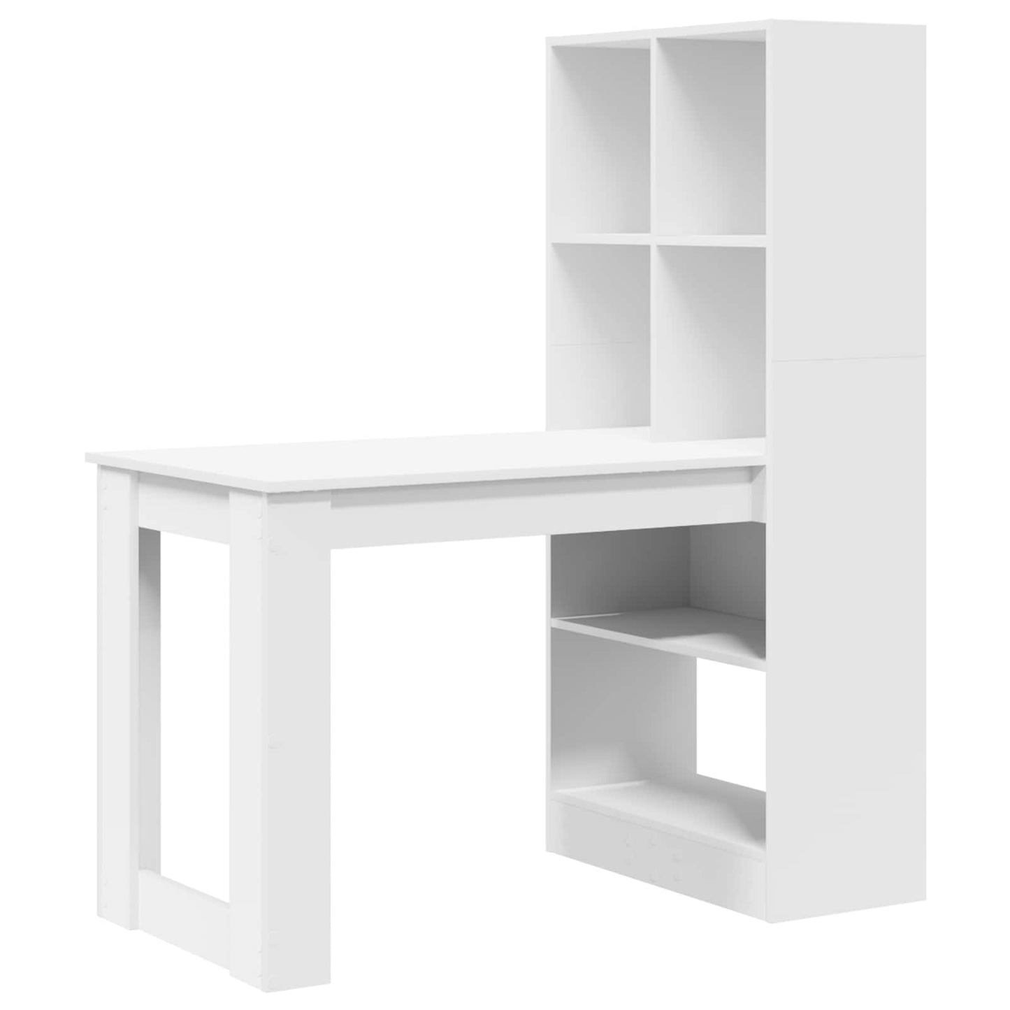 vidaXL Γραφείο με ράφι Λευκό 122 x 67 x 145 εκ. Επεξεργασμένο ξύλο