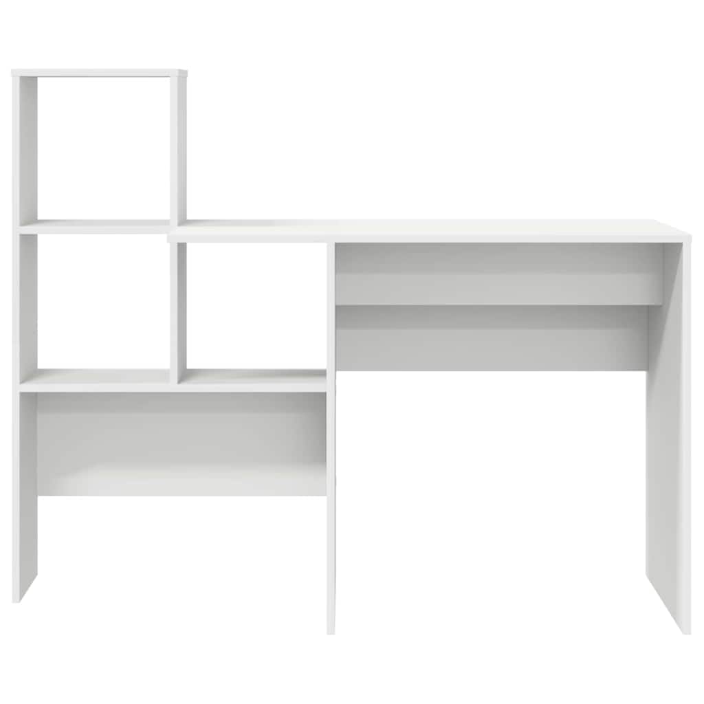 vidaXL Γραφείο με ράφι Λευκό 131.5 x 50 x 106.5 εκ. Επεξεργασμένο ξύλο
