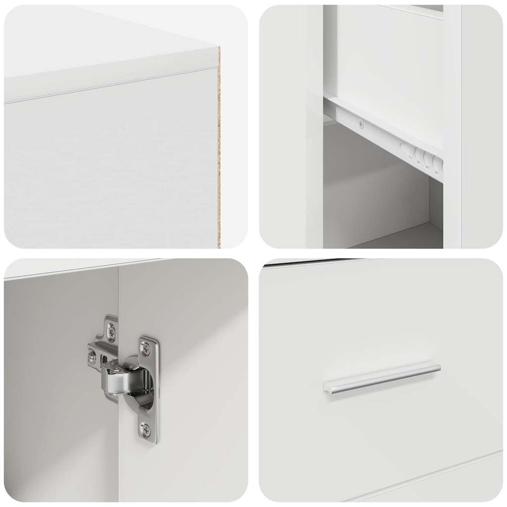 vidaXL Γωνιακό γραφείο Λευκό 102 x 50 x 75 εκ Επεξεργασμένο ξύλο