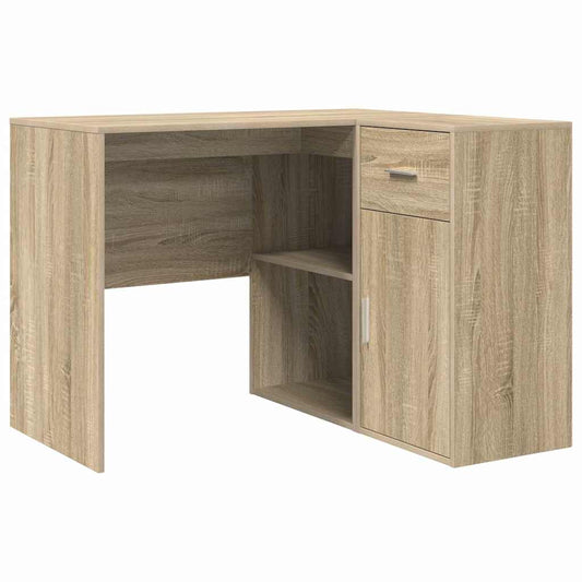 vidaXL Γωνιακό γραφείο με συρτάρι με ράφι Δρύς Sonoma 102 x 88 x 75 εκ