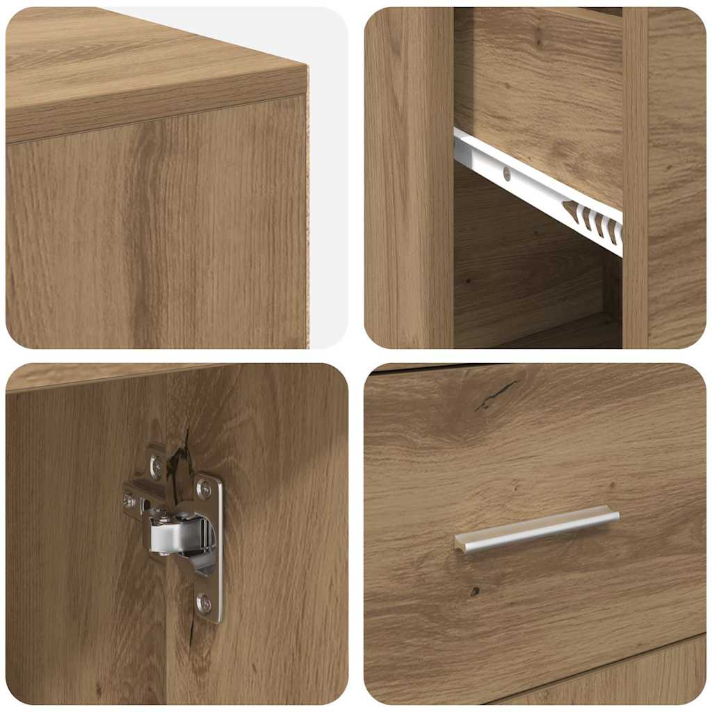 vidaXL Γωνιακό γραφείο με συρτάρι artisan δρυς 102 x 50 x 75 εκ